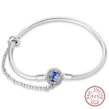 925 Sterling Silver Charm Bracelet for Women – Heart, Star, Moon & More
