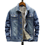 Men’s Thick Winter Denim Jacket – Casual Loose Fit Outerwear