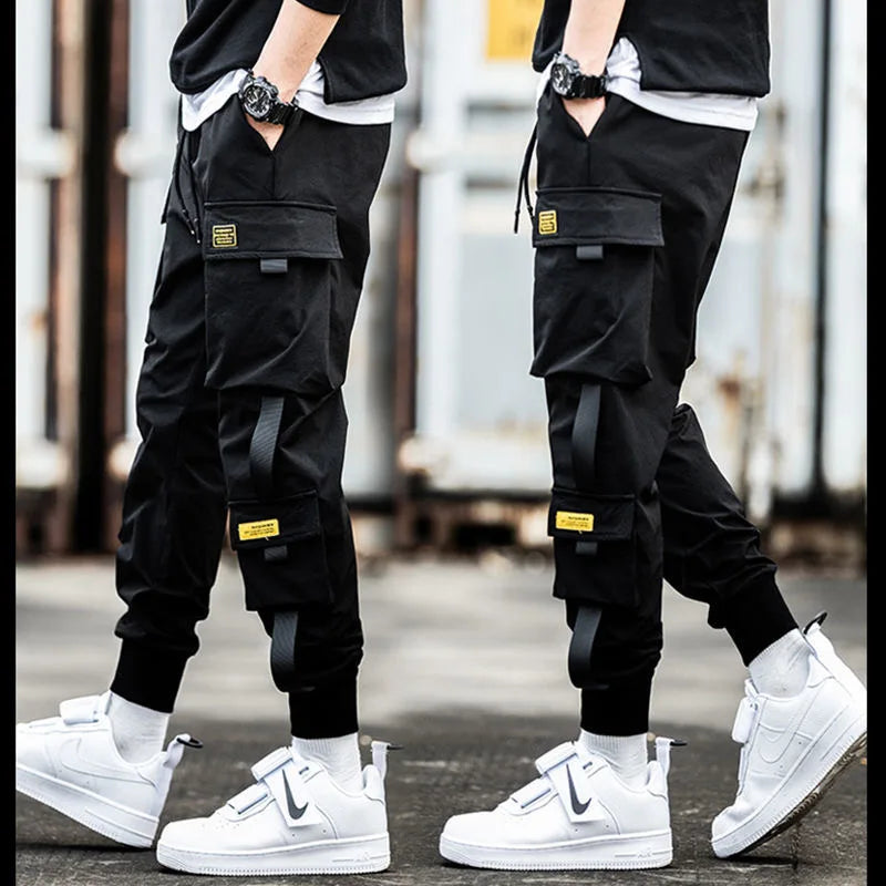 Men’s Lightweight Safari Cargo Pants – Elastic Waist Casual Trousers with Pockets