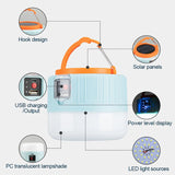 Solar Camping Light with Power Bank - 24000mAh Waterproof LED Lantern for Outdoor Emergencies