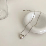 Trendy Silver Heart Pendant Necklace – Minimalist Jewelry for Women