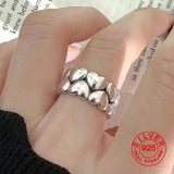 Adjustable Vintage Chain Ring – 925 Sterling Silver Open Ring for Women & Men