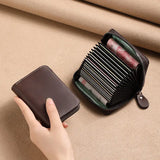 Men’s Split Leather Wallet – Stylish Short Card Holder with Zipper & Multi-Slot Design
