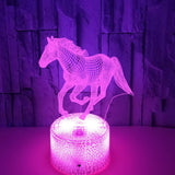 3D Horse LED Night Light – Touch Control Lamp for Kids & Holiday Decor