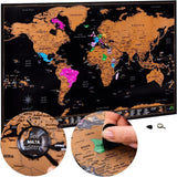 Vintage World Scratch Map Poster – Retro Travel Wall Décor for Home, Office & Gifts