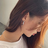 Minimalist 925 Sterling Silver Geometric Hoop Earrings