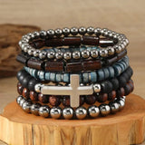 Pulsera unisex de cuero con cierre de aleación de zinc: pulsera de cadena ajustable, informal y deportiva