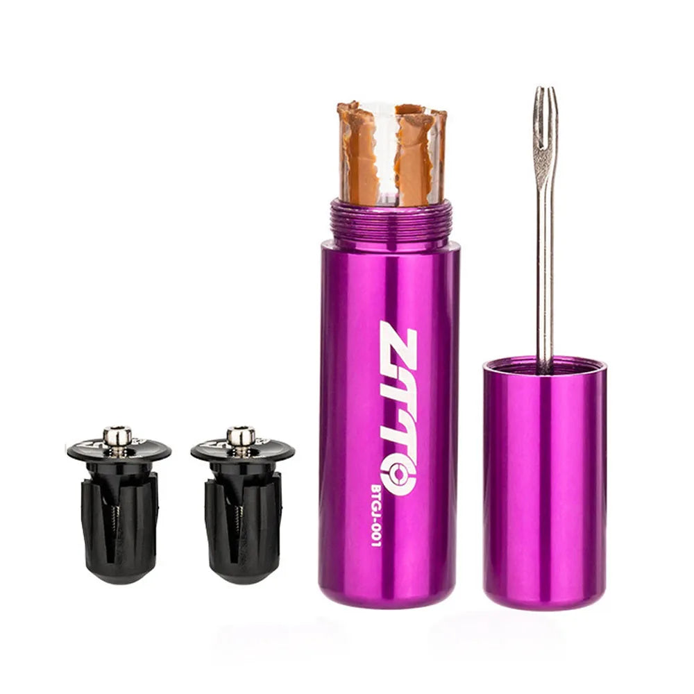 Portable Tubeless Bike Tire Repair Tool with Plugs