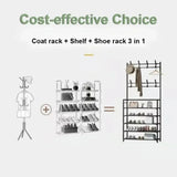 Perchero para ropa, zapatero de varias capas, para puerta, estante para sombreros y zapatos, organizador sencillo de suelo para sala de estar, estantes de almacenamiento