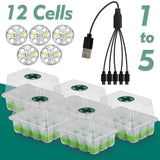 LED Grow Light Seed Starter Kit - Indoor Germination Tray with Transparent Dome