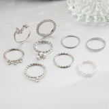 Boho Vintage Animal Ring Set for Women – Adjustable Zinc Alloy Bands