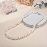 Elegant Baroque Freshwater Pearl Necklace with 925 Sterling Silver Clasp