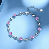 925 Sterling Silver Plant-Inspired Charm Bracelet with Zircon for Women – Elegant Jewelry for Parties, Weddings & Anniversaries