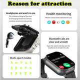 2024 Smartwatch with Bluetooth Calling, Heart Rate Monitor, and Built-In Earphones