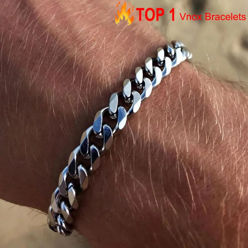 Stainless Steel Punk Chain Bracelet – Unisex Chunky Link Jewelry