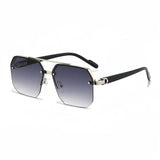 Oversized Retro Double Bridge Sunglasses – Trendy Gradient Shades with UV400 Protection