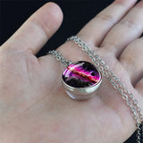 Trendy Glass Ball Pendant Necklace – Unisex Zinc Alloy Chain Link Design