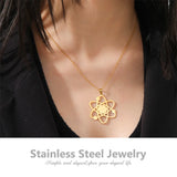 Stainless Steel Galaxy Pendant Choker – Planet Necklace for Women