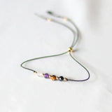 Pulsera de cristal protectora hecha a mano para la empatía y la fuerza: cuarzo rosa, turmalina negra, amatista y ojo de tigre