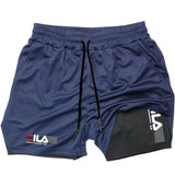 Pantalones cortos deportivos de secado rápido 2 en 1 para hombre: pantalones cortos para correr transpirables de doble capa