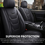 Universal Fit PU Leather Car Seat Covers – Full Set Waterproof Cushion Pads for 5 Seats