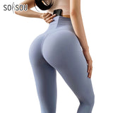 Women's High-Waist Nylon Yoga Leggings with Hidden Pocket