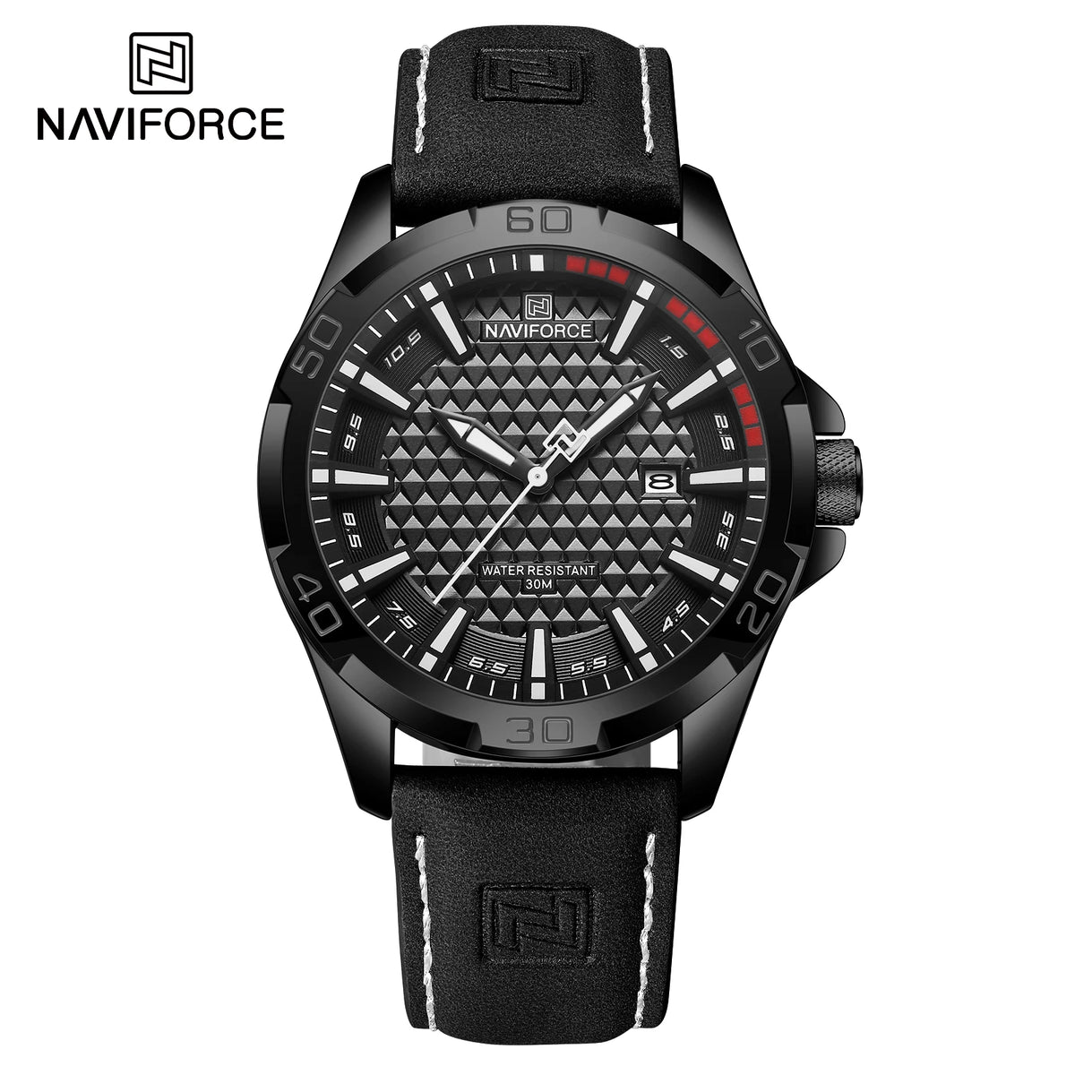 Men's Fashion Quartz Watch – Leather Strap, Waterproof, Luminous Hands, Calendar Display