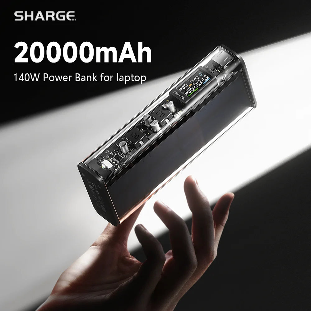 140W 20000mAh Power Bank with Smart Display - Fast Charging for MacBook & iPhone