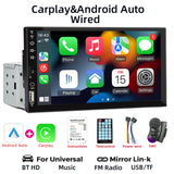 7-Inch Car Stereo with Bluetooth 5.0, Wired CarPlay & Android Auto, FM Radio, USB/SD, MP3 Player
