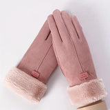 Women's Winter Leather Touchscreen Gloves – Warm Plush Lined Ski Gloves