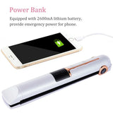 Portable Wireless Hair Straightener with USB Charging – 3 Temperature Settings & Power Bank Function