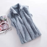 Women’s Polar Fleece Zip Vest – Lightweight, Short-Length Casual Outerwear with Turn-Down Collar