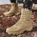 Men's Tactical Desert Combat Boots - Durable Leather Hiking & Work Boots