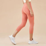 Women's High-Waist Calf-Length Yoga Leggings with Pockets – Stretchy, Breathable Workout Pants