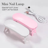 Mini Portable UV LED Nail Lamp – 6W Compact Gel Nail Dryer with USB Cable
