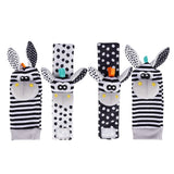 Baby Rattle Toy Set - Soft Stuffed Animal Wrist & Foot Rattles for Newborns 0-12 Months