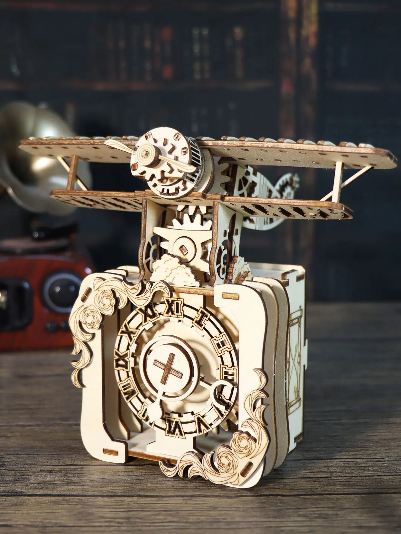 3D Wooden Airplane Music Box Puzzle - 