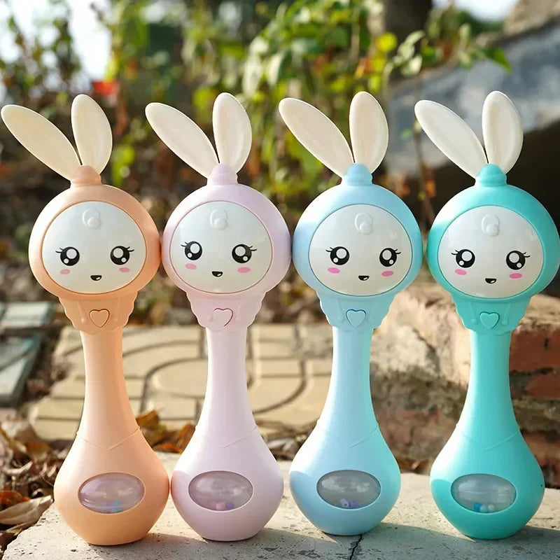 Sonajero y mordedor musical intermitente para bebés: juguete relajante para recién nacidos y bebés