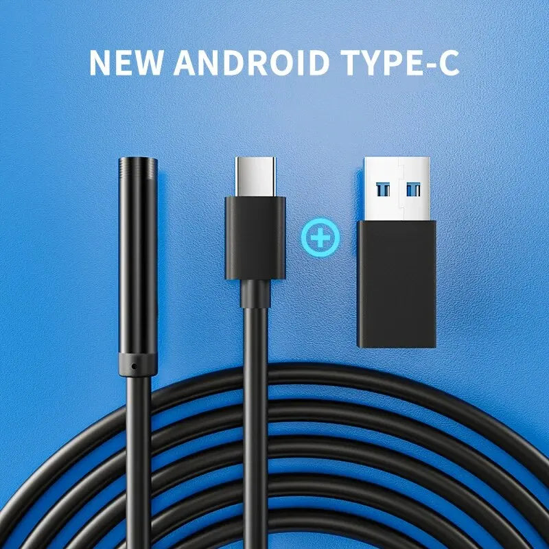 7mm Waterproof USB Endoscope Camera with 6 Adjustable LEDs – Compatible with Android & PC