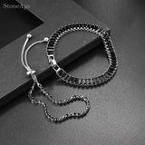 Unisex Geometric Charm Bracelet with AAA+ Cubic Zirconia
