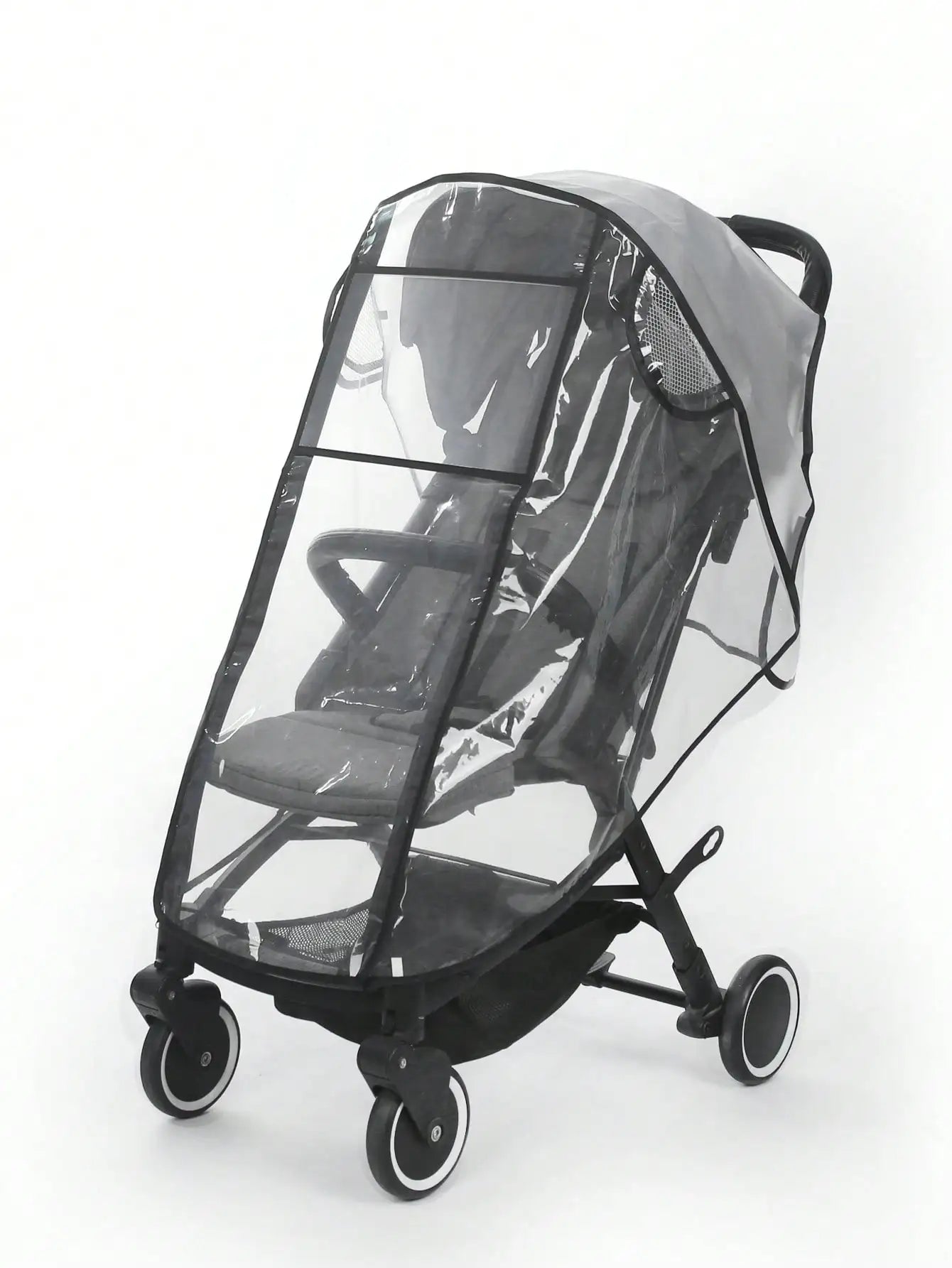 Funda transparente impermeable para cochecito de bebé, protección a prueba de viento y polvo con cremallera para cochecitos