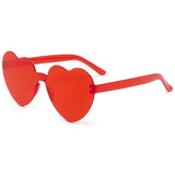 Gafas de sol gruesas sin marco en forma de corazón: modernas gafas de sol de fiesta con forma de corazón de melocotón