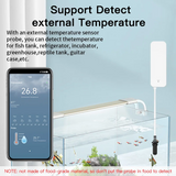 WiFi Smart Temperature & Humidity Sensor with External Probe – Compatible with Tuya, Alexa & Google Home