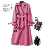 Women's Long Sleeve Trench Coat – 2024 Fashion Double-Breasted Office Jacket