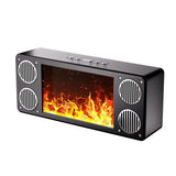 3D Flame Light Bluetooth Speaker with Deep Bass Subwoofer and Portable Fireplace Lamp