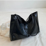 Vintage Red Tote Bag – Large Capacity PU Leather Shoulder Bag for Women