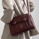 Vintage PU Leather Shoulder Bag – Large Capacity Tote for Women