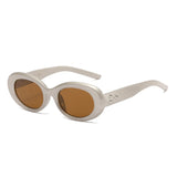 Y2K Oval Steampunk Sunglasses – Retro Vintage Shades for Men & Women
