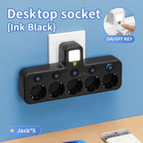 EU Power Strip with USB & Type-C – 5 Outlet Surge Protector