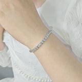 Classic Silver Cubic Zirconia Link Bracelet for Women